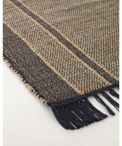 Fekete-natúr színű kétoldalas tengerifű szőnyeg 160x230 cm Brunilda – Kave Home
