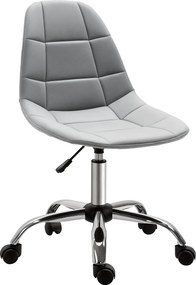 Vinsetto Forgószék, Ergonomikus és Állítható Karfa Nélkül, Szürke, 59x59x81-91cm | Aosom