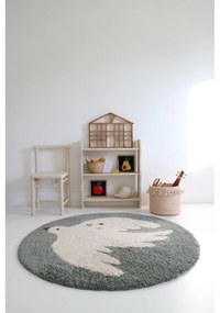 Világoszöld gyerek szőnyeg ø120 cm Bohemian Bird Aqua – Nattiot