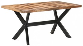 Tömör fa étkezőasztal mézszínű felülettel 160 x 80 x 75 cm