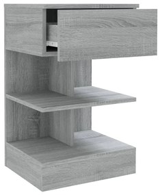 Szürke sonoma színű szerelt fa éjjeliszekrény 40 x 35 x 65 cm