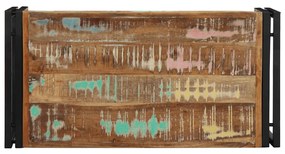 többszínű tömör újrahasznosított fa dohányzóasztal 80x40x35 cm