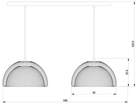 Lucide 78387/02/30 - Csillár zsinóron MESH 2xE27/60W/230V