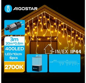 Aigostar B.V. Aigostar - LED Karácsonyi kültéri lánc 400xLED/8 funkció 23x0,6m IP44 meleg fehér AI0494