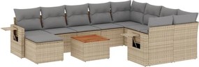 vidaXL 11 részes bézs polyrattan kerti ülőgarnitúra párnákkal