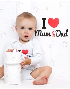 Pelenkázó lap puha New Baby I love Mum and Dad fehér 70x50