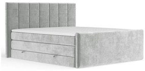 Világosszürke ágyneműtartós boxspring ágy 180x200 cm Ava – Maison de Rêve