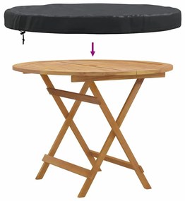 Kültéri Asztal Huzat Fekete 92 x 92 x 10 cm 600D szövet