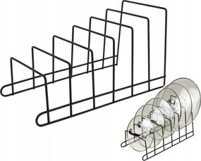 Állvány 6 Fedőnek, Konyhai Szervező, Fedők Tárolója, Konyhai Fedők, Fekete