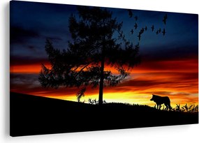 Kép - Farkas sziluettje (90x60 cm)