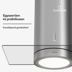 Klarstein Beretta Premium Smart, sziget páraelszívó, 544 m³/h, alkalmazás, elszívás/légkeringetés, LED, aktívszenes szűrő