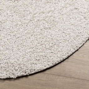 PAMPLONA krémszínű magas szálú bolyhos modern szőnyeg Ø 100 cm