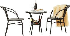 Kerti rattan szett 1+2, barna, LASAN