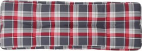 vidaXL piros kockás szövet raklappárna 120 x 40 x 12 cm