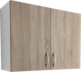 Benita 2 ajtós Felső konyhaszekrény Sonoma Tölgy-Fehér 80x30x60 cm