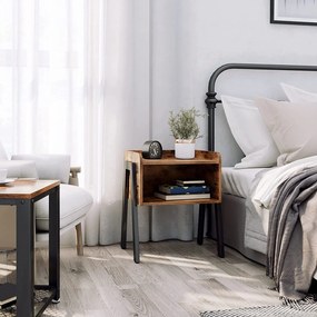 Éjjeliszekrény nyitott polccal, rusztikus barna 46x35x51 cm