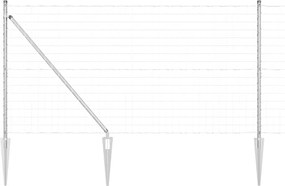 vidaXL Kerítés oszlopokkal Ezüst 1,2 x 10 m Acél
