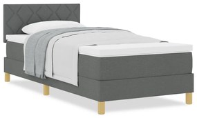 Box Spring Ágy Matraccal Sötét Szürke 100x200 cm Textil