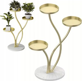 Virágágyás Állvány Fém Kő Alap Loft Növények Arany 77,5cm