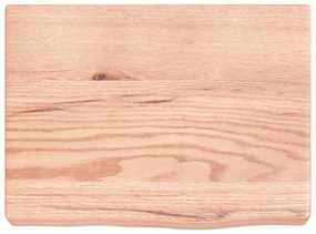világosbarna kezelt tömör tölgyfa fali polc 40x30x(2-6) cm