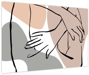 Kép - Női test vonal művészet N⁰2 (90x60 cm)