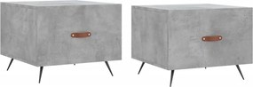 vidaXL 2 db betonszürke szerelt fa dohányzóasztal 50 x 50 x 40 cm