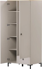 Szekrény, szürkésbarna Taupe/silverjack tölgy, DOMCA 2D1S