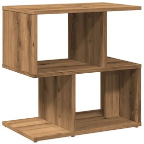 2 db kézműves tölgyszínű szerelt fa éjjeliszekrény 50x30x51,5cm