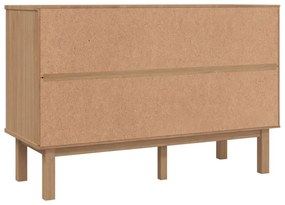 OTTA barna-fehér tömör fenyőfa éjjeliszekrény 111x43x73,5 cm