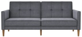 Szürke bársony kinyitható kanapé 207 cm Lilly – Støraa