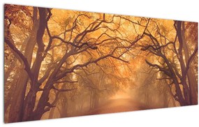 Egy út képe egy őszi tájon (120x50 cm)