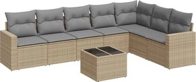 vidaXL 8 részes bézs polyrattan kerti ülőgarnitúra párnával