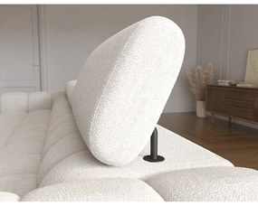 Krémszínű buklé kinyitható-tárolóhelyes sarokkanapé (jobb oldali-heverő résszel) Felro – ELTAP