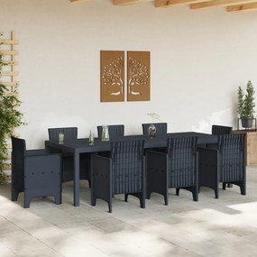 Kertasztal Antracit 250x100x73 cm Poly Rattan