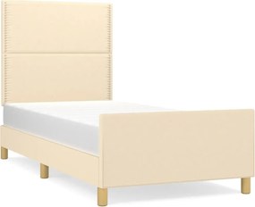 vidaXL ágykeret matrac nélkül krém 90x190 cm szövet