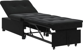 vidaXL Kanapéágy Fekete 194 x 67 x 82 cm Bársony