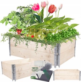 Magasított ágyás lépcsőzetes állítható herbárium virágtartó impregnáló 40x120x80