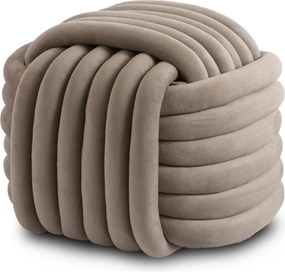 Fonott puff bézs színben, bársony kárpittal, MAGMA