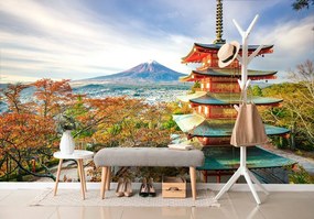 Öntapadó fotótapéta kilátással a Chureito pagodára és a Fuji-hegyre