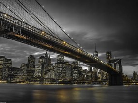 Poszter 40x30cm Brooklyn hĂd Ă©s AlsĂł-Manhattan panorĂĄma alkonyatkor 5