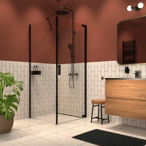 Sealskin INC zuhanykabin 88x88 cm négyzet fekete matt/átlátszó üveg XI240906195100