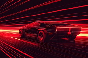 Poszter 30x20cm Sebesség a piros neonban