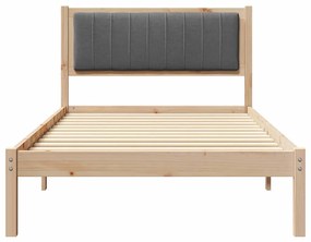 Ágykeret Kárpitozott Fejtámlával Sötétszürke 100 x 200 cm