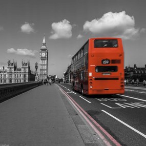 Poszter 30x30cm Emeletes busz a Westminster hídon, Assaf Frank