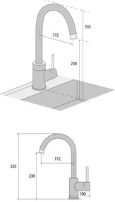 Concept BDG3334DG - Mosogató csaptelep, 33,5 cm, gránit/sötétszürke