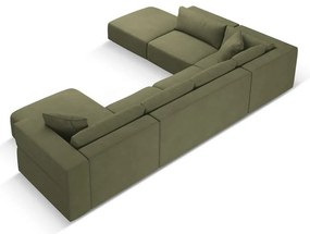 Világoszöld sarokkanapé (bal oldali-"U" alakú) Esther – Milo Casa