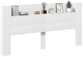 Fejtámla LED -es lámpákkal Fehér 200 x 16,5 x 103,5 cm Faanyag