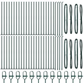 Kerítésoszlopok 52 db Zöld Porszórt acél 3.2 x 3.2 x 90 cm
