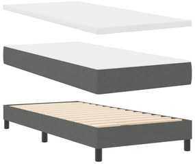 Box Spring Ágy Matraccal és LED Sötétszürke 120x190 cm Szövet