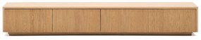 Natúr színű TV-állvány tölgyfa dekorral 200x30x40 cm Helvine – Kave Home